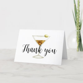 Cartão De Agradecimento Elegante Sip & See Martini Cocktail Chá de fraldas