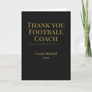 Cartão De Agradecimento Elegante Treinador de Futebol da Equipe Dourado Pr