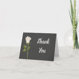 Cartão De Agradecimento Elegante White Rose Obrigado