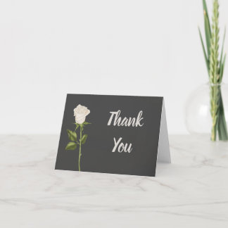 Cartão De Agradecimento Elegante White Rose Obrigado