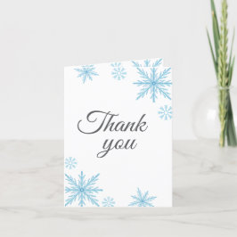 Cartão De Agradecimento Elegante Winter Wonderland Snowflakes