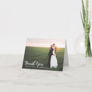 Cartão De Agradecimento Elegantemente Escrito Foto Casamento Obrigado   Br