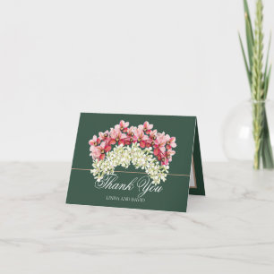 Cartão De Agradecimento Elegantes Grinaldas de Orquídeas Rosa e Creme Agra