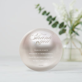 Cartão De Agradecimento Elegantes pérolas e chá de noiva prosecco