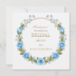 Cartão De Agradecimento Elegantes Rosas em Pó Azul e Respirar de Bebê