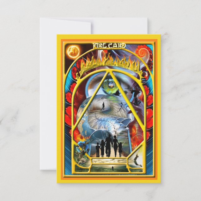 Cartão De Agradecimento Elemento do Design da placa de fogo (Frente)