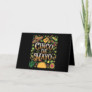 Cartão De Agradecimento Elementos de Festa Divertidos do Cinco De Mayo