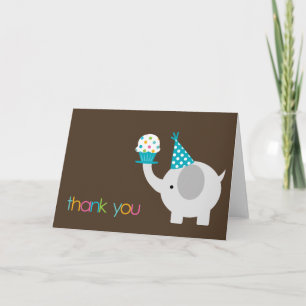 Cartão De Agradecimento Elephant and Cupcake Thank You Cards