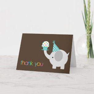 Cartão De Agradecimento Elephant and Cupcake Thank You Cards
