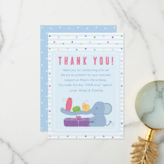 Cartão De Agradecimento Elephant & Gifts Birthday Thank You Card