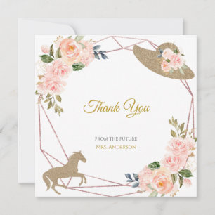 Cartão De Agradecimento Eles estão indo para o Altar! Derby Theme Wedding