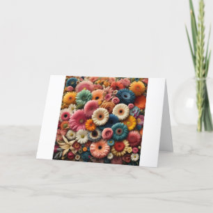 Cartão De Agradecimento Eleve Seu Espaço Flor de Gerbera Colorida Floral