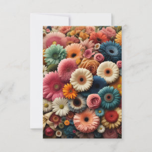 Cartão De Agradecimento Eleve Seu Espaço Gerbera Colorida Floral Dália