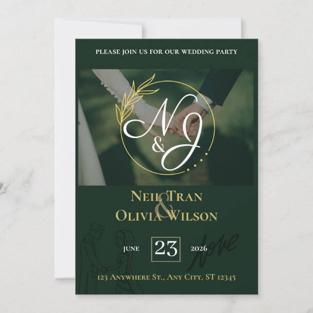 Cartão De Agradecimento Elgant Customizable wedding invitation (Frente)
