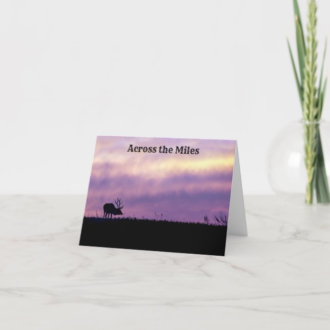 Cartão De Agradecimento Elk Silhouette no Sunset Greeting Card (Frente)