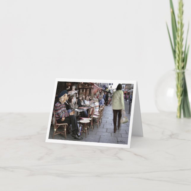 Cartão De Agradecimento Ella Bella Banana in a Paris cafe (Frente)