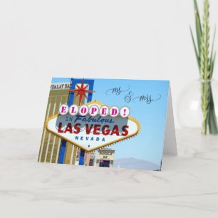 Cartão De Agradecimento Eloped in Las Vegas Mr & Mrs Card