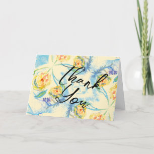 Cartão de agradecimento em aquarela em branco com