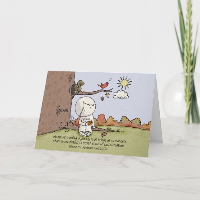 Cartão De Agradecimento Em Atenção às Bênçãos de Deus (Frente)