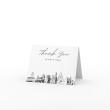 Cartão de agradecimento em branco com esboço da pa