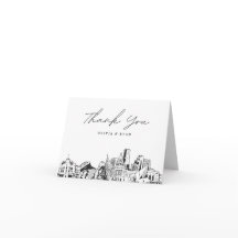 Cartão de Agradecimento em Branco com Esboço da Si