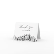 Cartão de agradecimento em branco com esboço do ho