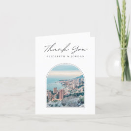 Cartão de agradecimento em branco com foto de Môna