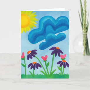 Cartão de Agradecimento em Branco de Aquarela de u