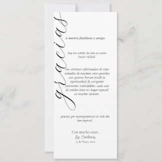 cartão de agradecimento em espanhol