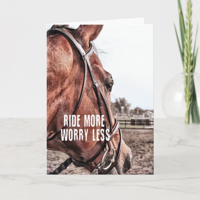 Cartão De Agradecimento em francês CHEVAL Greeting Card (Frente)