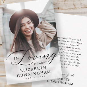 Cartão De Agradecimento Em Memória Ama Nuvens Memorial Foto Moderna