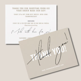 Cartão De Agradecimento Embalagem bege moderno