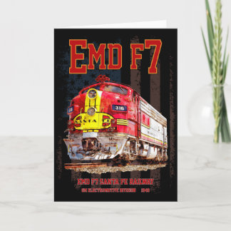 Cartão De Agradecimento EMD F7 Santa Fe Warbonnet with American Flag.