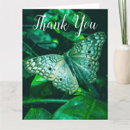 Cartão De Agradecimento Emerald Green Butterfly - Large Thank You Card