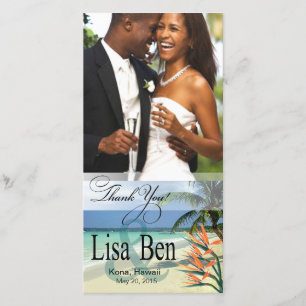 Cartão De Agradecimento Emerald Waters Tropical Beach Obrigado Foto