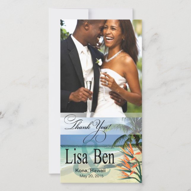 Cartão De Agradecimento Emerald Waters Tropical Beach Obrigado Foto (Frente)