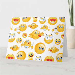 Cartão De Agradecimento Emoji Pattern