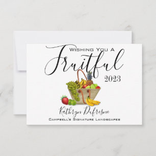 Cartão De Agradecimento Empresa/Comercial de "Ano Novo Frutífero" agradece