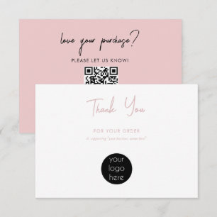 Cartão De Agradecimento Empresa Personalizada Obrigado Logotipo Rosa
