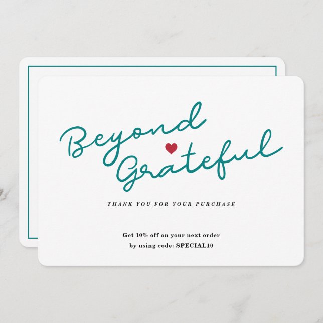 Cartão de Agradecimento Empresarial com Roteiro Si (Frente/Verso)