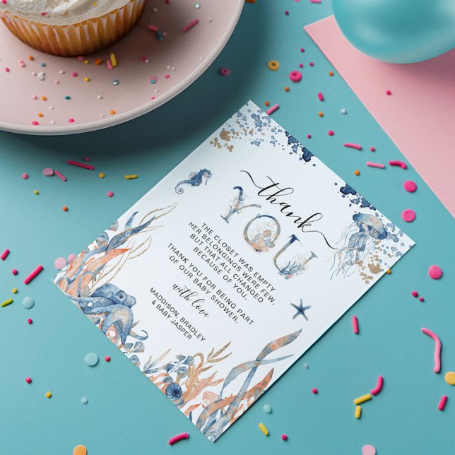 Cartão De Agradecimento Encantamento de Chás de fraldas submarinos (Criador carregado)