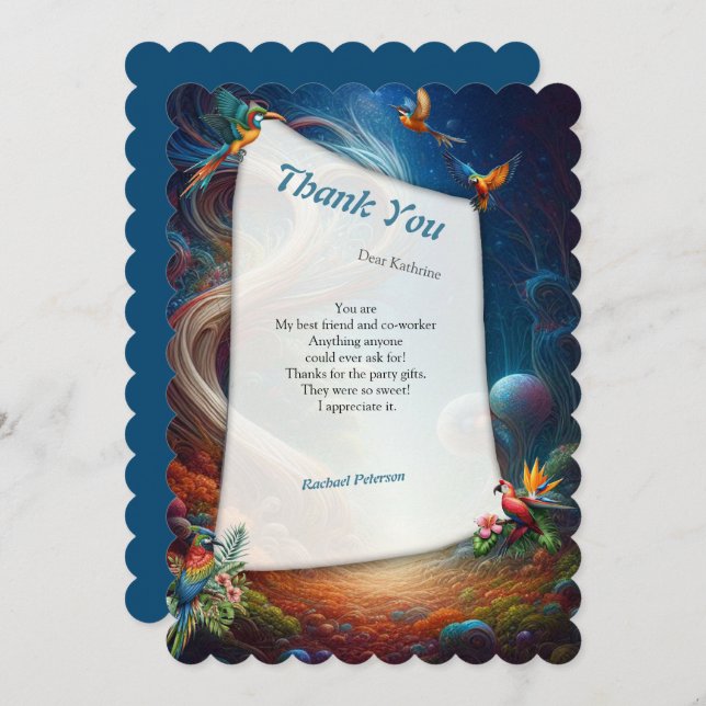 Cartão De Agradecimento Enchanted Magical Fantasy Creations  (Frente/Verso)