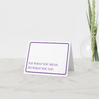 Cartão De Agradecimento Encouragement: Say and Do Notecard