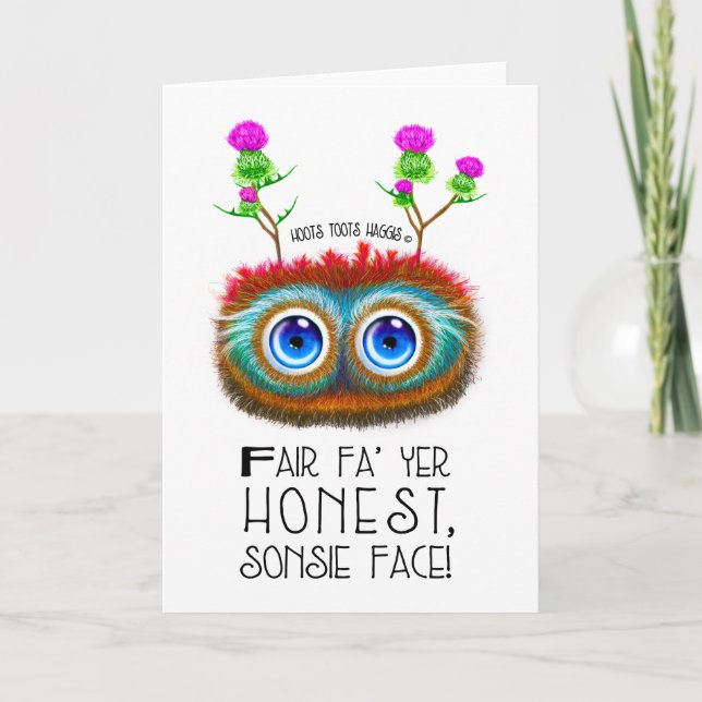 Cartão De Agradecimento Endereço engraçado a um Haggis (Frente)