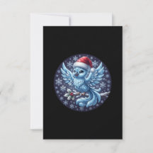 Enfeite de chapéu de Papai Noel de pássaro azul de