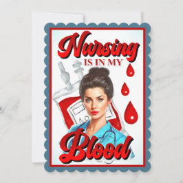 Cartão De Agradecimento Enfermagem no meu sangue