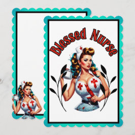 Cartão De Agradecimento Enfermeira Abencoada Pin-up