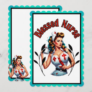 Cartão De Agradecimento Enfermeira Abencoada Pin-up