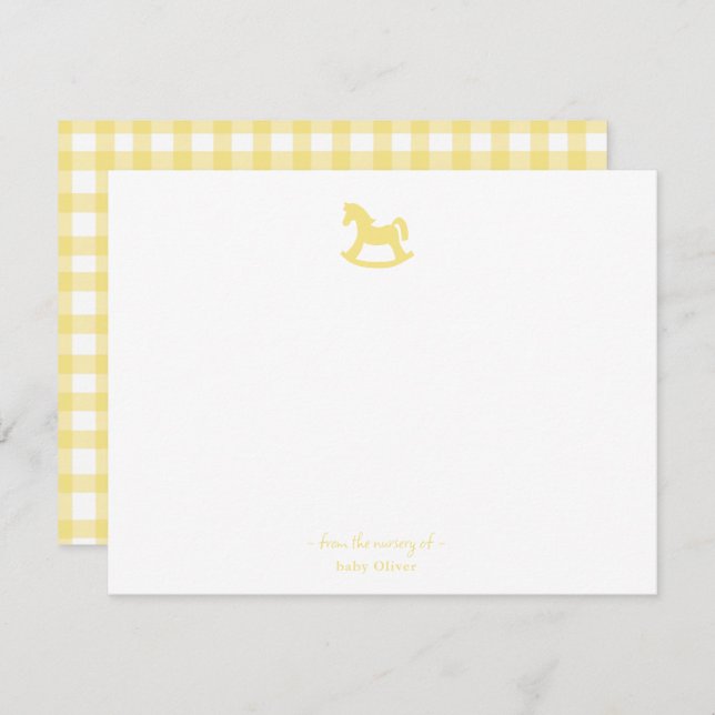 Cartão De Agradecimento Enfermeira Amarelo de Menino Cavalo Chocante (Frente/Verso)