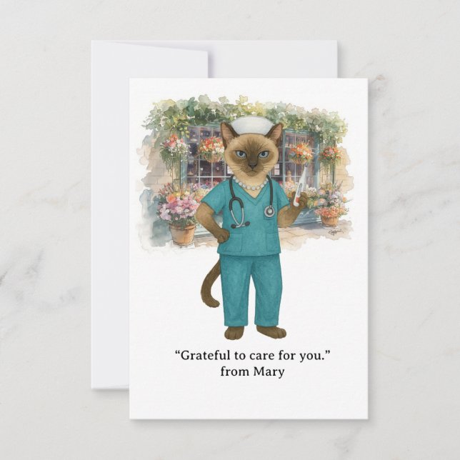 Cartão De Agradecimento Enfermeira é café bebendo no parque outono (Frente)